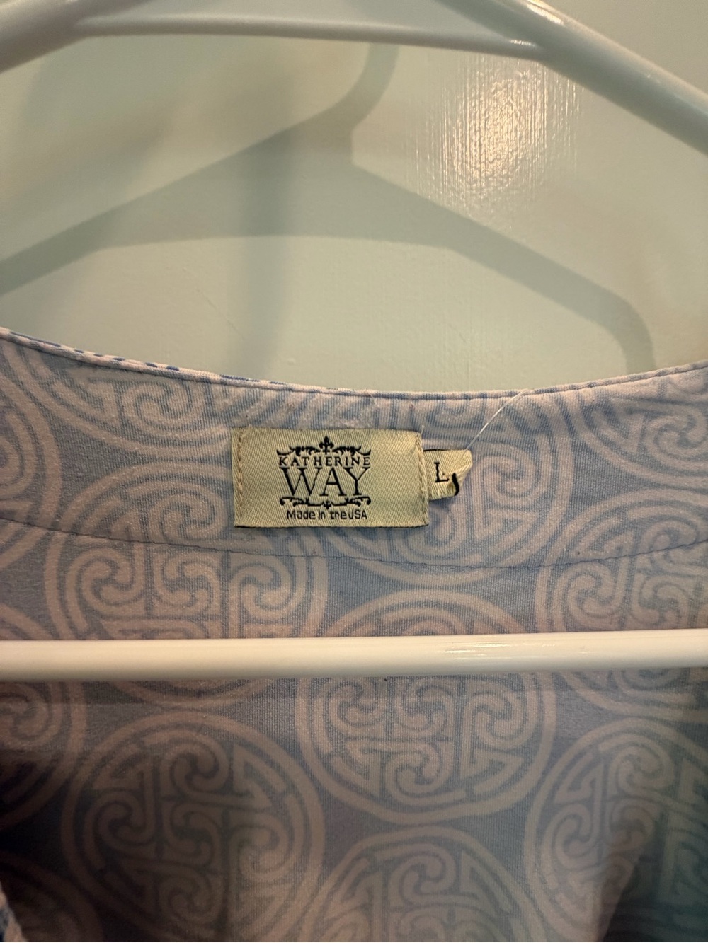 Katherine Way Blue & White Printed Midi Dress L - Picture 6 of 6